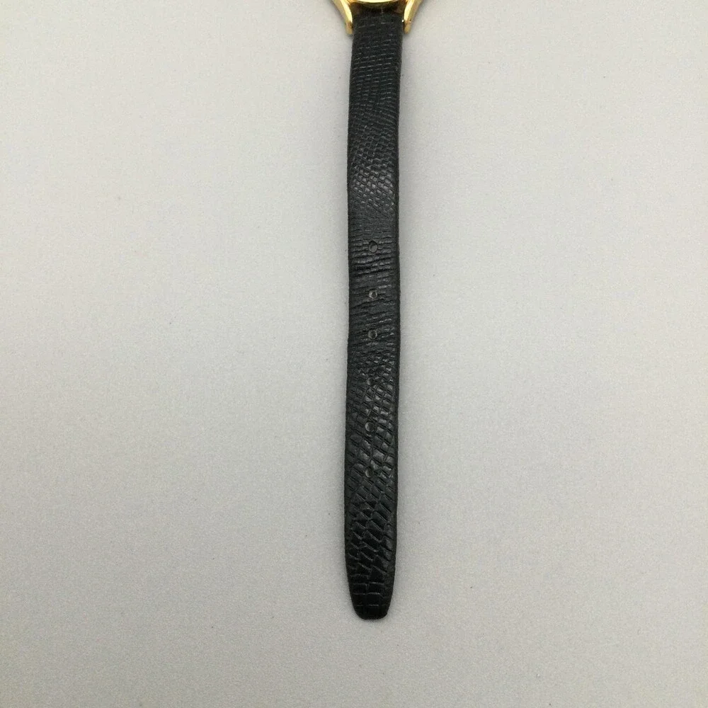 Pulsar Womens Watch 20mm Black Dial Gold Tone Diamond Y580-0019 New Battery